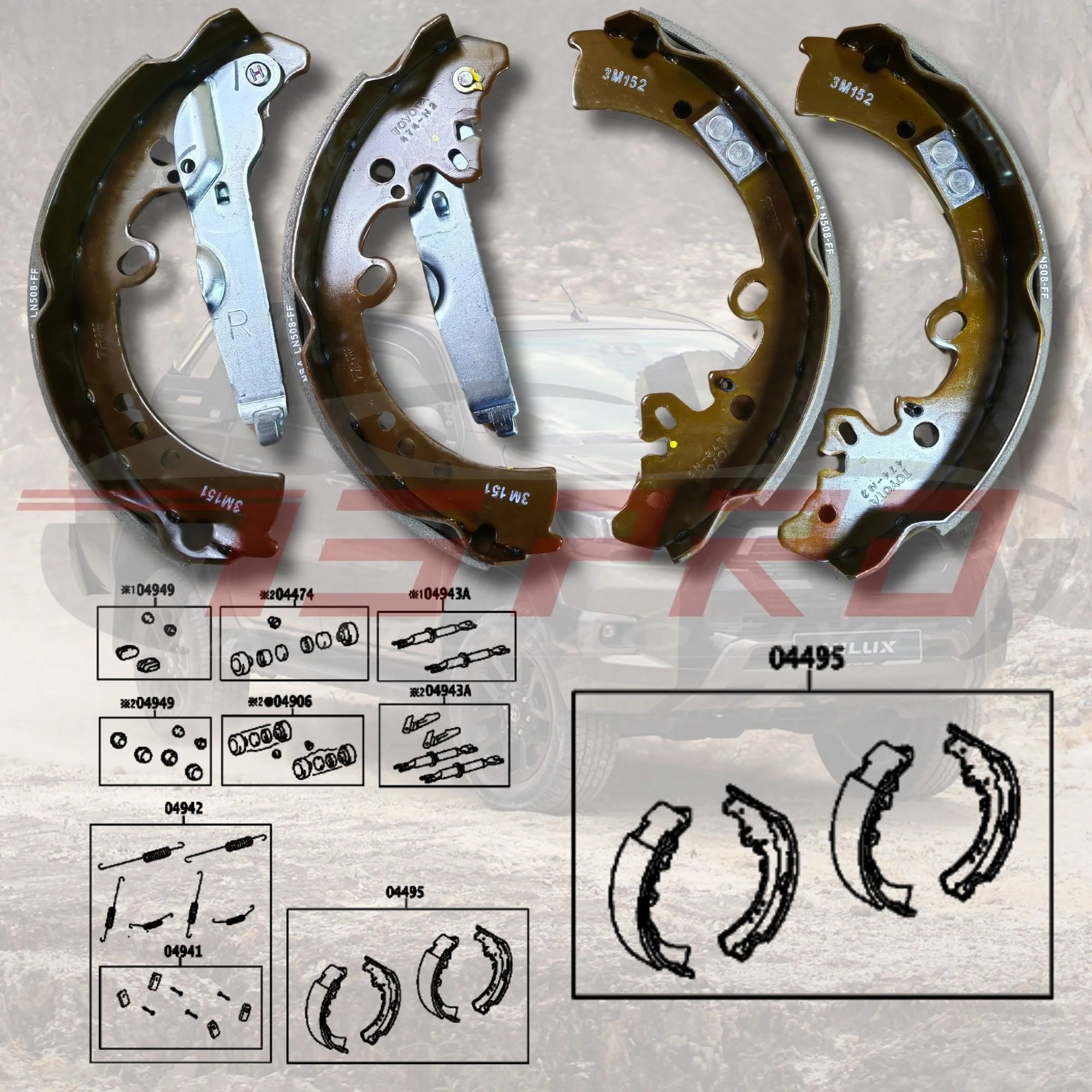 Toyota Fortuner Brake Shoe 100% Genuine